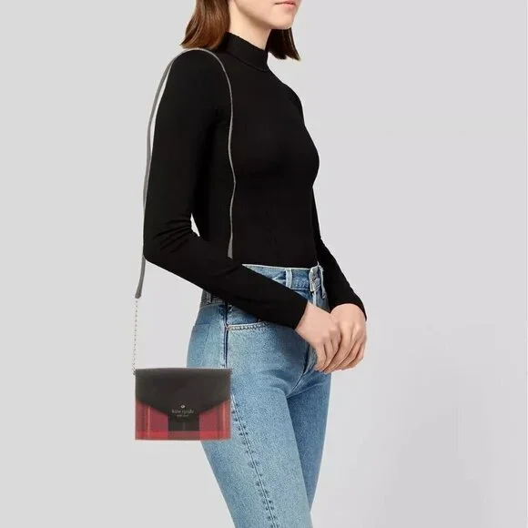 LADIES Kate Spade New York Fairmount Square Monday Cross-Body Bag Red/Black - Picture 2 of 10